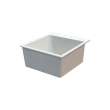 Samuel Müeller Que 22in x 20in silQ Granite Drop-in Single Bowl Kitchen Sink with 3 CAB Faucet Holes, White