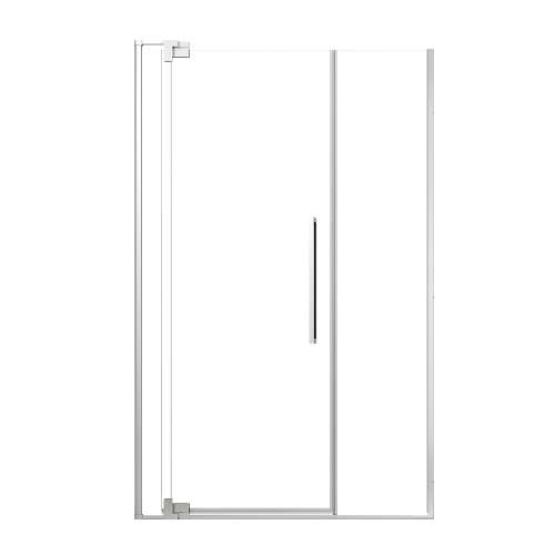 Samuel Müeller SMRDPD4876108C-BS Reverie Duo 48-in x 76-in Pivot Shower Door With 5/16-in Clear Glass And Sampson Double-Sided Handles, Brushed Stainless