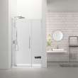 Samuel Müeller SMRDPD4876108C-BS Reverie Duo 48-in x 76-in Pivot Shower Door With 5/16-in Clear Glass And Sampson Double-Sided Handles, Brushed Stainless