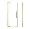 Samuel Müeller SMRDPD4876108C-CB Reverie Duo 48-in x 76-in Pivot Shower Door With 5/16-in Clear Glass And Sampson Double-Sided Handles, Champagne Bronze