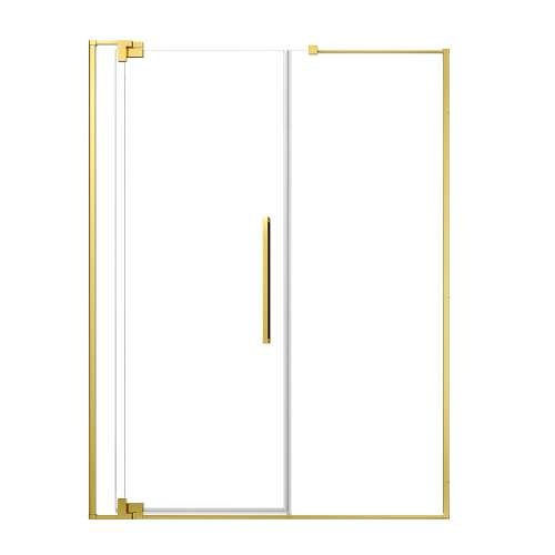 SMRDPD6676108C-CB Reverie Duo 66-in x 76-in Pivot Shower Door With 5/16-in Clear Glass And Sampson Double-Sided Handles, Champagne Bronze