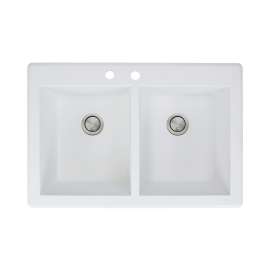 Renton Granite 33-in Drop-in Kitchen Sink - SMRTDE3322-CB