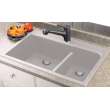 Samuel Müeller Renton 33in x 22in silQ Granite Drop-in Double Bowl Kitchen Sink with 1 Pre-Drilled Faucet Hole, White