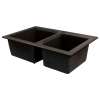 Samuel Müeller SMRTDO3322-12-ABD Renton 33-in x 22-in x 10-in Offset 1-3/4 Double Bowls Drop-In silQgranite Kitchen Sink With 3 ABD Faucet Holes, Espresso