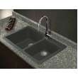 Samuel Müeller Renton 33in x 22in silQ Granite Drop-in Double Bowl Kitchen Sink with 1 Pre-Drilled Faucet Hole, Grey