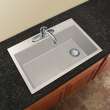 Samuel Müeller Renton 33in x 22in silQ Granite Drop-in Single Bowl Kitchen Sink with 1 Pre-Drilled Faucet Hole, White