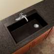 Samuel Müeller Renton 33in x 22in silQ Granite Drop-in Single Bowl Kitchen Sink with 1 Pre-Drilled Faucet Hole, Espresso