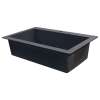 Samuel Müeller SMRTSS3322-17-CBD Renton 33-in x 22-in x 10-in Super Single Bowl Drop-In silQgranite Kitchen Sink With 3 CBD Faucet Holes, Grey
