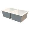 Samuel Müeller SMRUDE3118-01 Renton 32-in x 19-in x 10-in Equal Double Bowls Undermount silQgranite Kitchen Sink, White