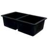 Samuel Müeller SMRUDE3118-09 Renton 32-in x 19-in x 10-in Equal Double Bowls Undermount silQgranite Kitchen Sink, Black