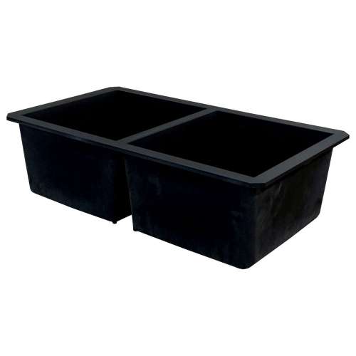 Samuel Müeller SMRUDE3118-09 Renton 32-in x 19-in x 10-in Equal Double Bowls Undermount silQgranite Kitchen Sink, Black