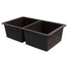 Samuel Müeller SMRUDE3118-12 Renton 32-in x 19-in x 10-in Equal Double Bowls Undermount silQgranite Kitchen Sink, Espresso