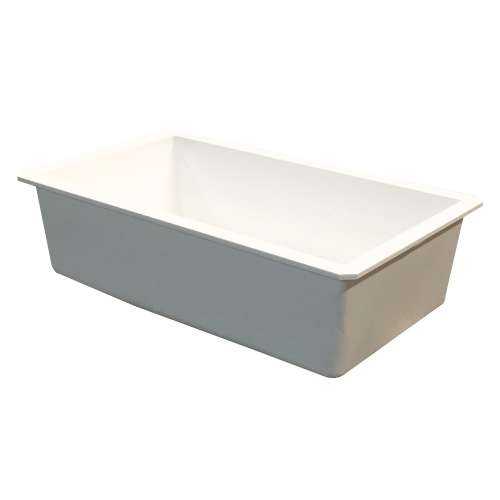 Samuel Müeller SMRUSS3118-01 Renton 32-in x 19-in x 10-in Super Single Bowl Undermount silQgranite Kitchen Sink, White