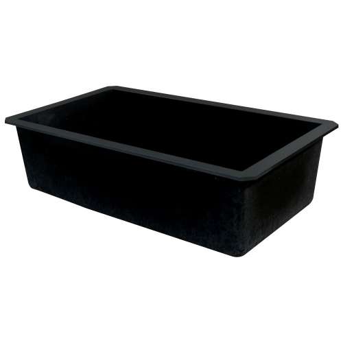 Samuel Müeller SMRUSS3118-09 Renton 32-in x 19-in x 10-in Super Single Bowl Undermount silQgranite Kitchen Sink, Black