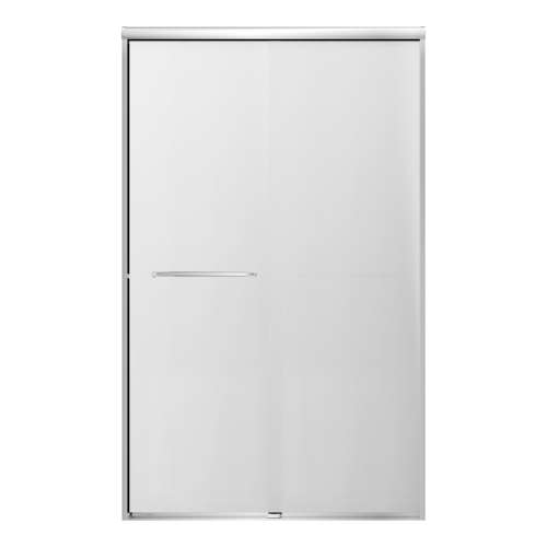 SMSBP487808F-PC Stratus 48-in x 78-in Bypass Shower Door With 5/16-in Full Frost Glass And Round Tube Handles, Polished Chrome