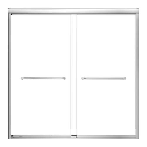 SMSBP606008C-PC Stratus 60-in x 60-in Bypass Shower Door With 5/16-in Clear Glass And Round Tube Handles, Polished Chrome