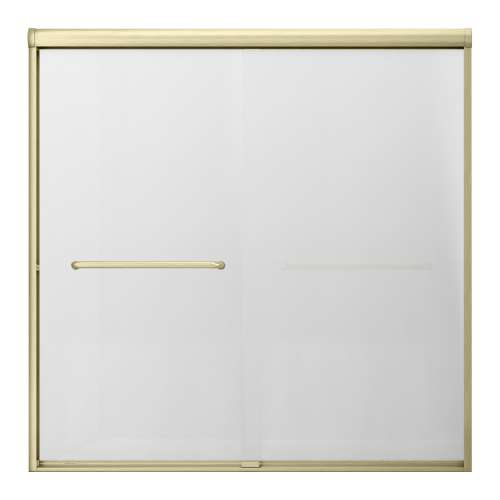 SMSBP606008F-CB Stratus 60-in x 60-in Bypass Shower Door With 5/16-in Full Frost Glass And Round Tube Handles, Champagne Bronze