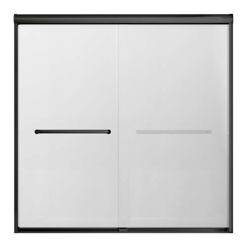 SMSBP606008F-MB Stratus 60-in x 60-in Bypass Shower Door With 5/16-in Full Frost Glass And Round Tube Handles, Matte Black