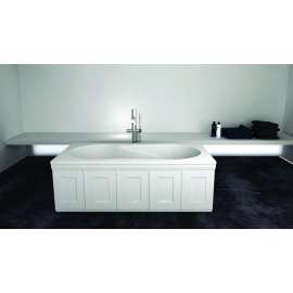 SMSBR6032-01 Blair 60-in x 32-in x 19-in Resin Stone Drop-In Or Undermount Bathtub With Center Drain, White (Velvet)