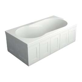 SMSBR6032-F-01 Blair 60-in x 32-in x 19-in Resin Stone Drop-In Bathtub With Front Skirt Panel And Center Drain, White (Velvet)
