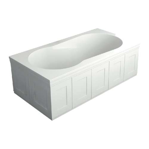 Samuel Müeller Blair 60-in L x 32-in W x 19-in H Resin Stone Freestanding Bathtubwith end drain, includes Front, Back, and Both