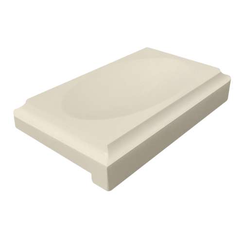 SMSD5-02 5-in x 3-in x 1-in Solid Surface Soap Dish, Cameo/Biscuit