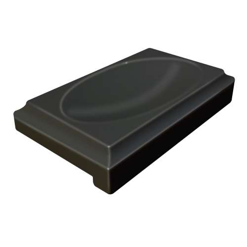 SMSD5-09 5-in x 3-in x 1-in Solid Surface Soap Dish, Black