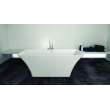 Samuel Müeller Lyla 60-in L x 30-in W x 24-in H Resin Stone Freestanding Bathtub with center drain, White