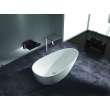 Samuel Müeller Mia Grande 67-in L x 33in W x 22in H Resin Stone Freestanding Bathtub with center drain, White