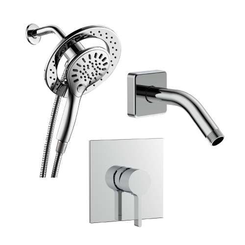 SMSPM3S-PC Theo Single Function Square ADA Pressure Balance With Magnetic Docking Hand Showerhead Set, Polished Chrome