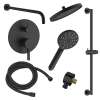 Samuel Müeller SMSPRK129HB-2-MB Sadie Two Function Round ADA Pressure Balance With Hand Shower On Bar Set, Matte Black