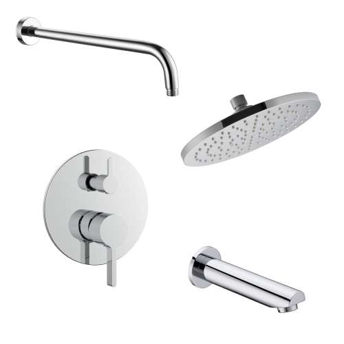 Samuel Müeller SMSPRK129T-2-PC Sadie Two Function Round ADA Pressure Balance Shower And Tub Set, Polished Chrome