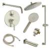 Samuel Müeller SMSPRK129TH-3-BN Sadie Three Function Round ADA Pressure Balance With Hand Shower On Bar Shower And Tub Set, Brushed Nickel