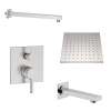 Samuel Müeller SMSPSK129T-2-BN Sadie Two Function Square ADA Pressure Balance Shower And Tub Set, Brushed Nickel