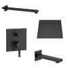 Samuel Müeller SMSPSK129T-2-MB Sadie Two Function Square ADA Pressure Balance Shower And Tub Set, Matte Black