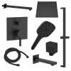 Samuel Müeller SMSPSK129TH-3-MB Sadie Three Function Square ADA Pressure Balance With Hand Shower On Bar Shower And Tub Set, Matte Black