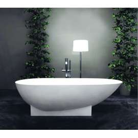 SMSSH7236-01 Shaw 72-in x 36-in x 20-in Resin Stone Freestanding Bathtub With Center Drain, White (Velvet)