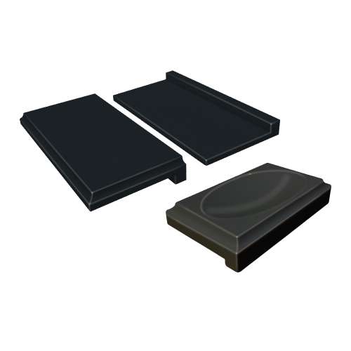 SMSSTK8-09 8-in x 4-in x 1-in Solid Surface Shower Shelf and 5-in x 3-in x 1-in Solid Surface Soap Dish Kit, Black