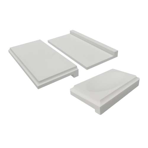 SMSSTK8-39 8-in x 4-in x 1-in Solid Surface Shower Shelf and 5-in x 3-in x 1-in Solid Surface Soap Dish Kit, Grey