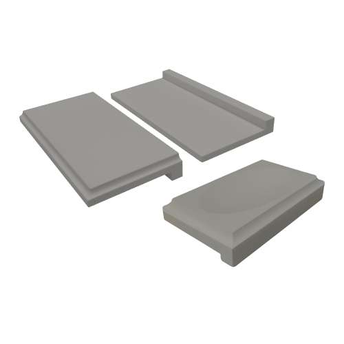 SMSSTK8-40 8-in x 4-in x 1-in Solid Surface Shower Shelf and 5-in x 3-in x 1-in Solid Surface Soap Dish Kit, Dark Grey