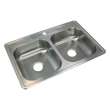 Samuel Müeller Silhouette Stainless Steel 33 Drop-in Kitchen Sink Kit with Bottom Grids, Flip-Top Strainer, Flip-Top Disposal Strainer, D - K-SMSTDE33226-M
