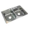 Samuel Müeller Silhouette 33in x 22in 22 Gauge Drop-in Double Bowl Kitchen Sink with 4 Faucet Holes