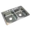 Samuel Müeller Silhouette 33in x 22in 22 Gauge Drop-in Double Bowl Kitchen Sink with 5 Faucet Holes