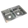 Samuel Müeller Silhouette 33in x 22in 22 Gauge Drop-in Double Bowl Kitchen Sink with ML2 Faucet Holes