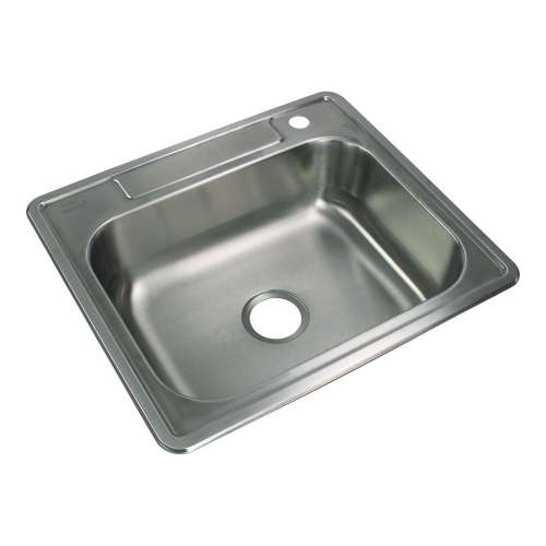 Samuel Müeller Silhouette 25in x 22in 20 Gauge Drop-in Single Bowl Kitchen Sink with ML2 Faucet Holes