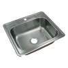 Samuel Müeller Silhouette 25in x 22in 18 Gauge Drop-in Single Bowl Kitchen Sink with 1 Faucet Hole
