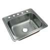 Samuel Müeller Silhouette 25in x 22in 18 Gauge Drop-in Single Bowl Kitchen Sink with 5 Faucet Holes