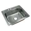 Samuel Müeller Silhouette 25in x 22in 18 Gauge Drop-in Single Bowl Kitchen Sink with ML2 Faucet Holes