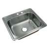 Samuel Müeller Silhouette 25in x 22in 18 Gauge Drop-in Single Bowl Kitchen Sink with MR2 Faucet Holes