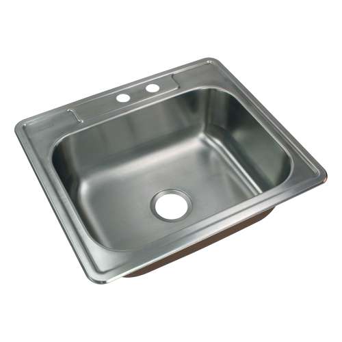 Samuel Müeller Silhouette 25in x 22in 18 Gauge Drop-in Single Bowl Kitchen Sink with MR2 Faucet Holes